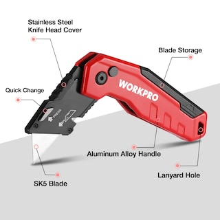 Foto 3 | Navaja Multiusos Plegable Workpro Quick Change Con Almacenamiento De Cuchillas - Venta Internacional.