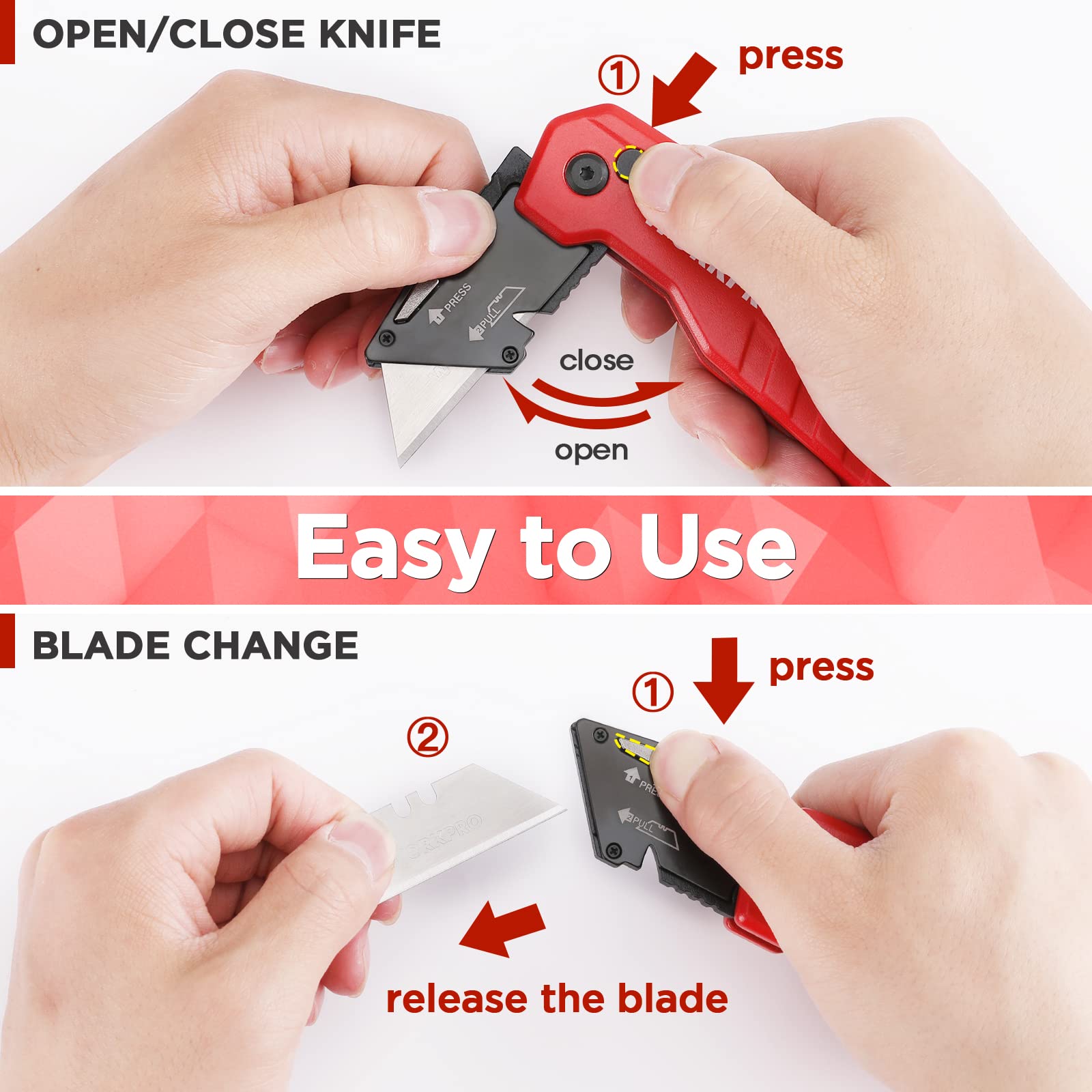 Foto 5 pulgar | Navaja Multiusos Plegable Workpro Quick Change Con Almacenamiento De Cuchillas - Venta Internacional.