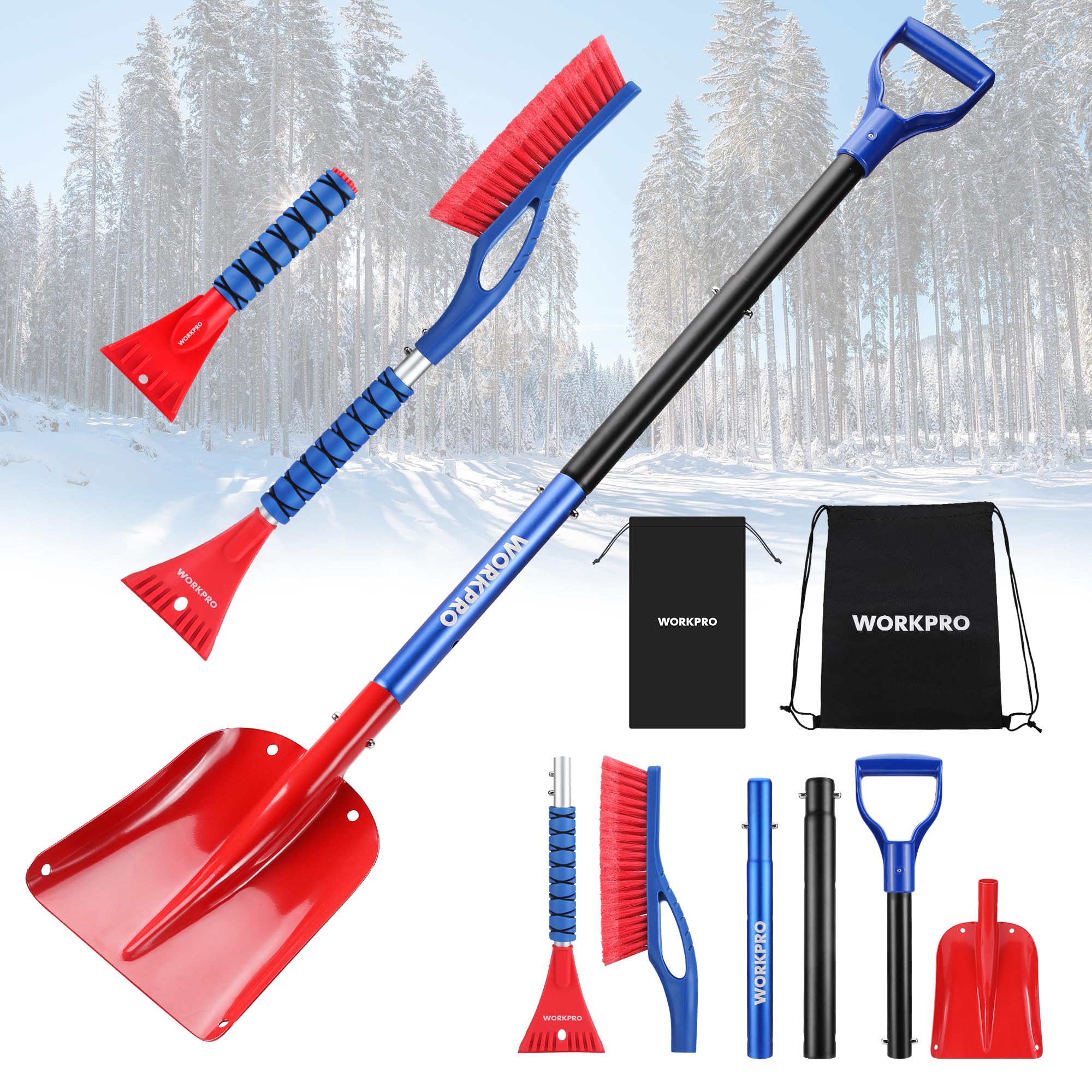 Foto 2 pulgar | Kit De Remoción De Nieve Workpro De 3 Piezas Con Pala, Raspador Y Cepillo - Venta Internacional.