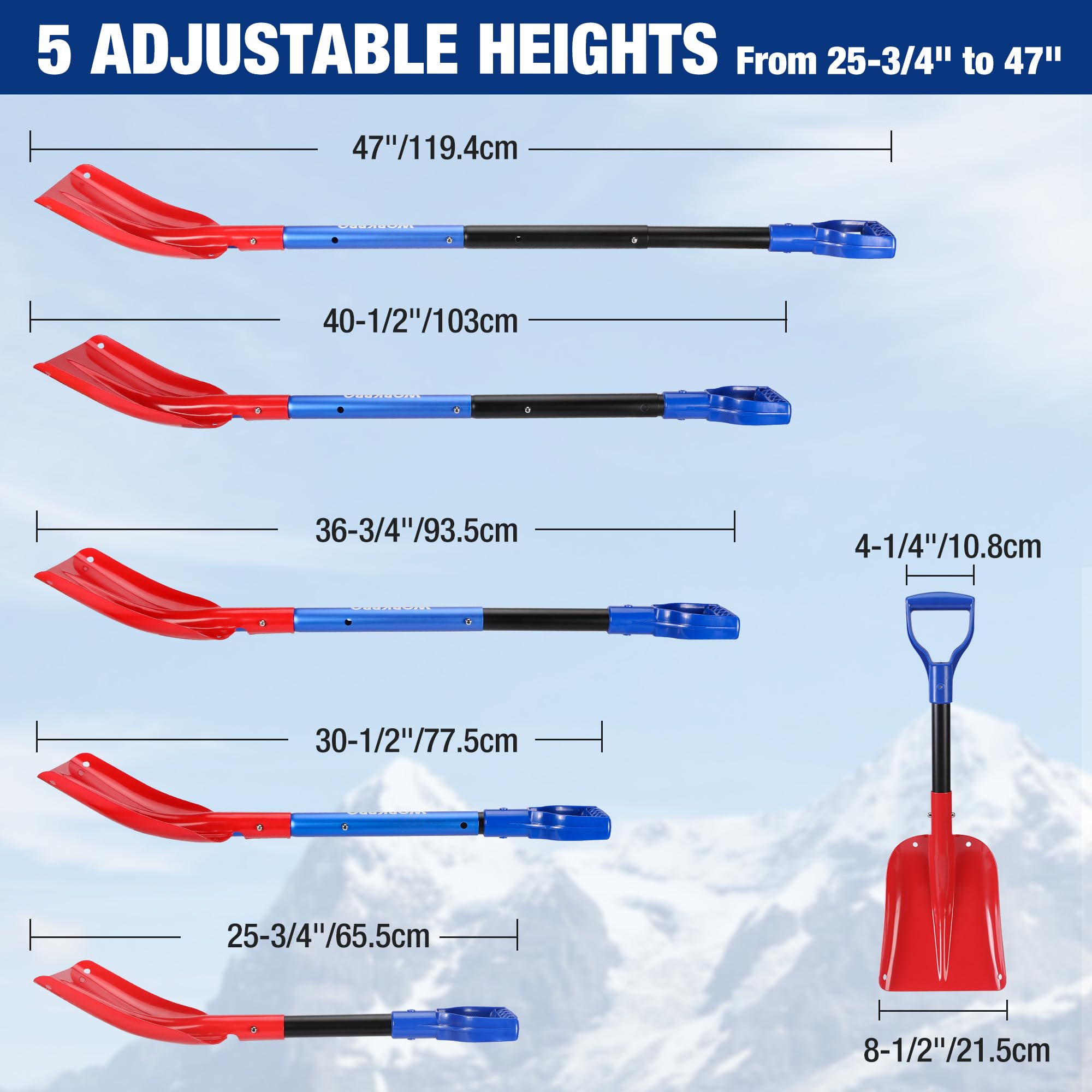 Foto 3 pulgar | Kit De Remoción De Nieve Workpro De 3 Piezas Con Pala, Raspador Y Cepillo - Venta Internacional.