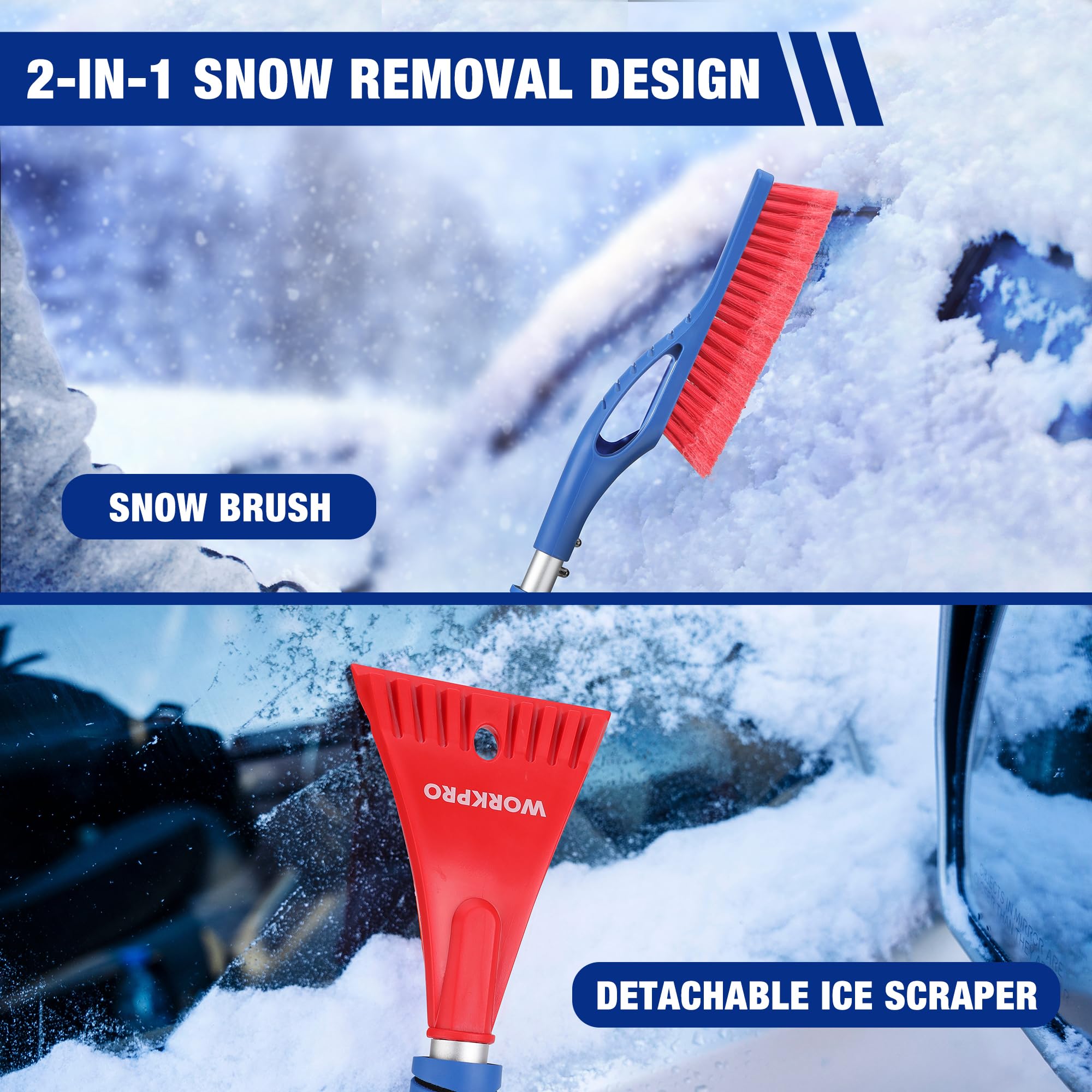 Foto 6 pulgar | Kit De Remoción De Nieve Workpro De 3 Piezas Con Pala, Raspador Y Cepillo - Venta Internacional.