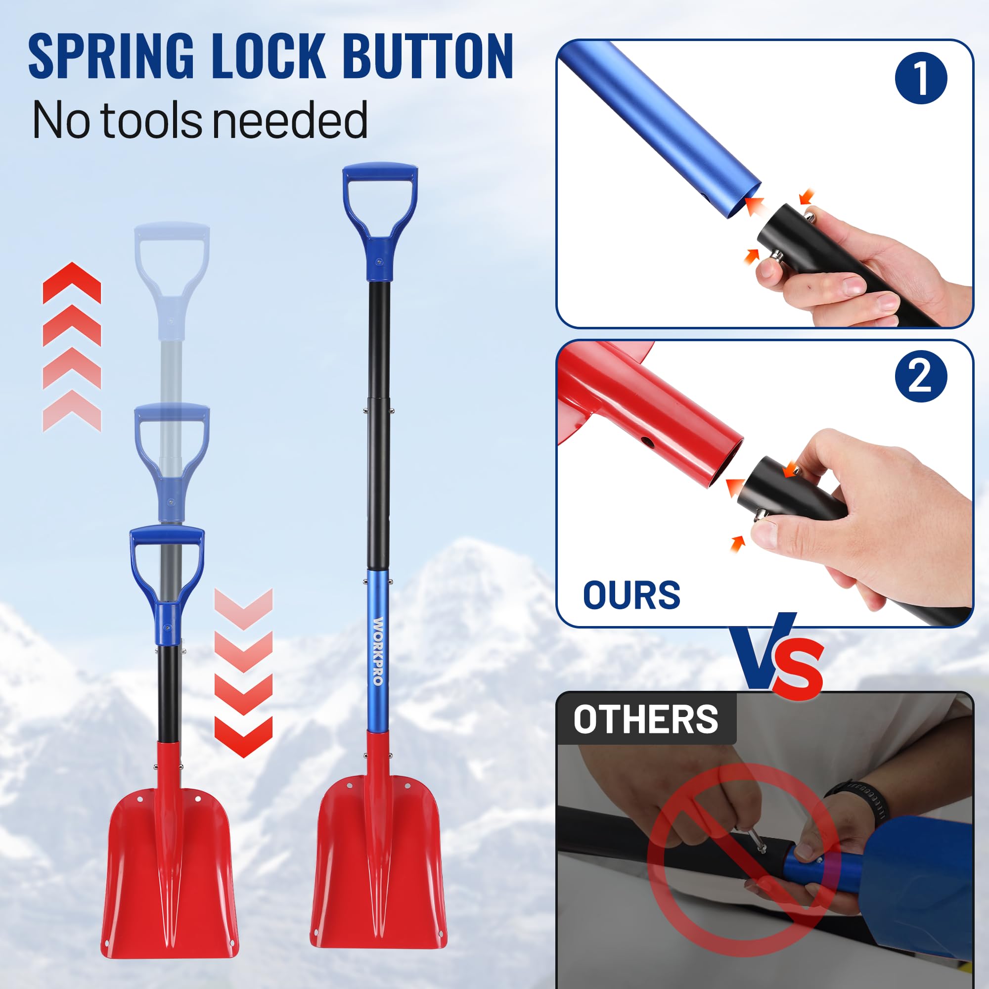 Foto 7 pulgar | Kit De Remoción De Nieve Workpro De 3 Piezas Con Pala, Raspador Y Cepillo - Venta Internacional.