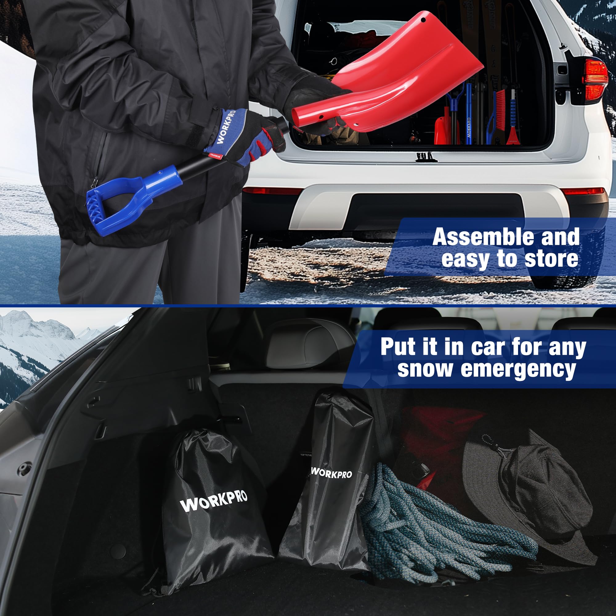 Foto 8 pulgar | Kit De Remoción De Nieve Workpro De 3 Piezas Con Pala, Raspador Y Cepillo - Venta Internacional.