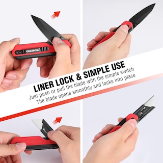 Foto 5 | Cuchillo Plegable/navaja Multiusos Workpro 2 En 1 Con 10 Hojas, Color Rojo - Venta Internacional.
