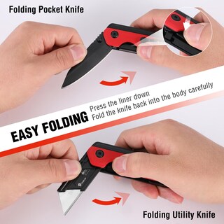 Foto 7 | Cuchillo Plegable/navaja Multiusos Workpro 2 En 1 Con 10 Hojas, Color Rojo - Venta Internacional.