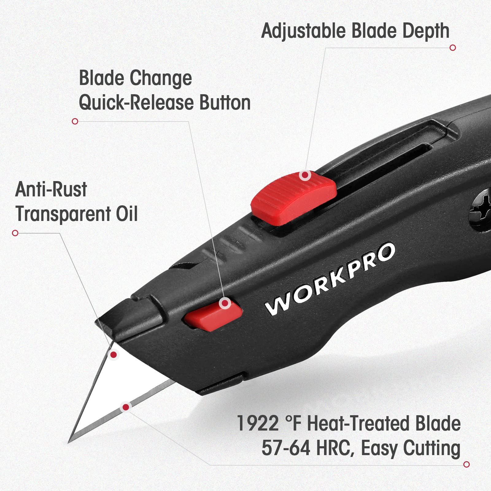Foto 3 pulgar | Navaja Multiusos Workpro Premium Retráctil Con 10 Hojas - Venta Internacional.