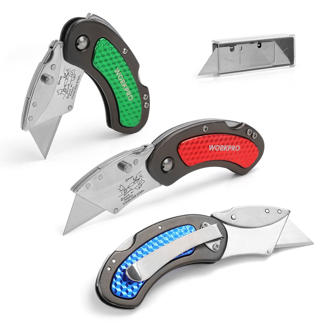 Foto 2 pulgar | Juego De Cuchillos Utilitarios Plegables Workpro Quick Change Blade, Paquete De 3 - Venta Internacional.