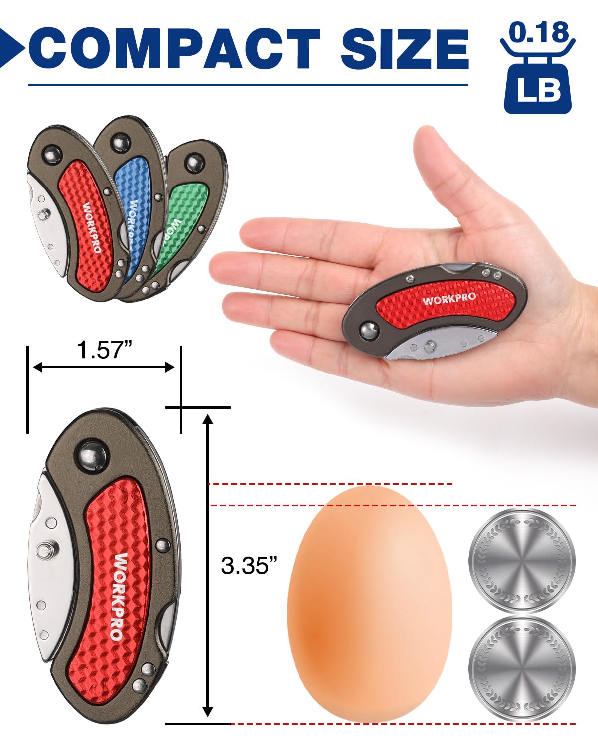 Foto 3 pulgar | Juego De Cuchillos Utilitarios Plegables Workpro Quick Change Blade, Paquete De 3 - Venta Internacional.