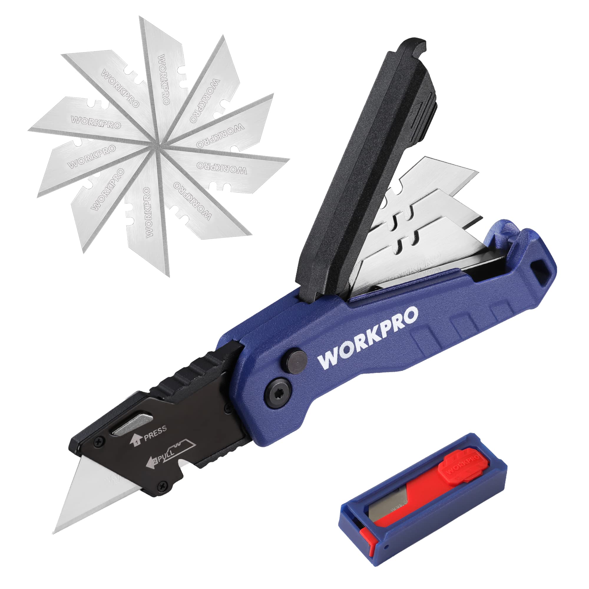 Foto 1 | Navaja Multiusos Plegable Workpro Quick Change Con Almacenamiento De Cuchillas - Venta Internacional.