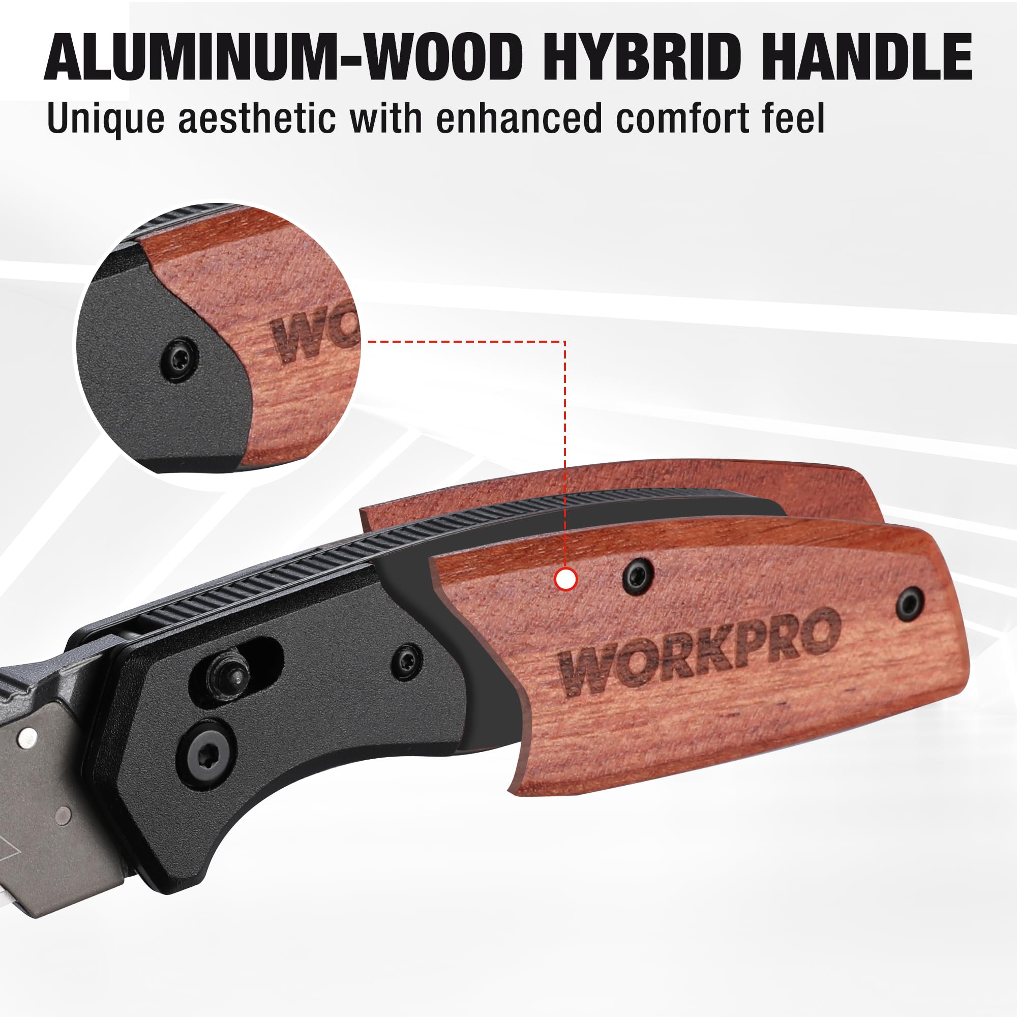 Foto 5 | Navaja Multiusos Plegable Workpro Razor Blade Con Cierre De Eje - Venta Internacional.