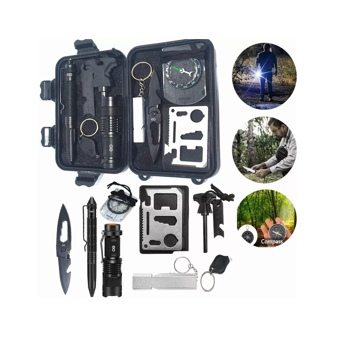 Foto 4 pulgar | Kit Supervivencia Campal Eo Safe Imports Eo-5384-1 Negro