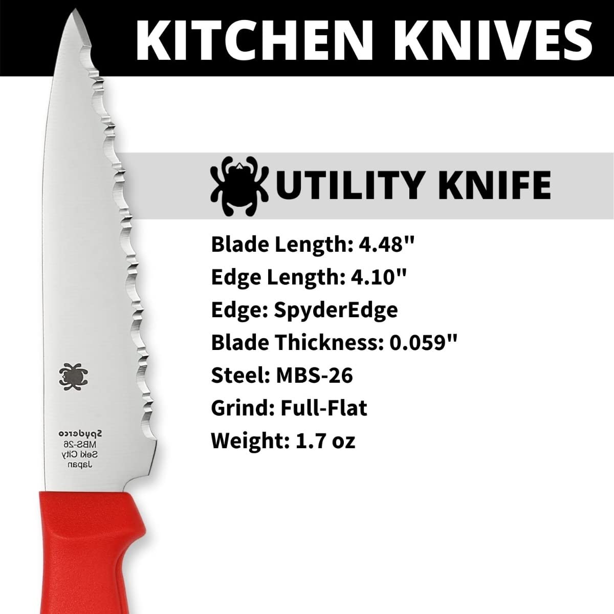 Foto 4 pulgar | Cuchillo Utilitario De Cocina Spyderco, Hoja Ligera De 4,5 Cm - Venta Internacional.