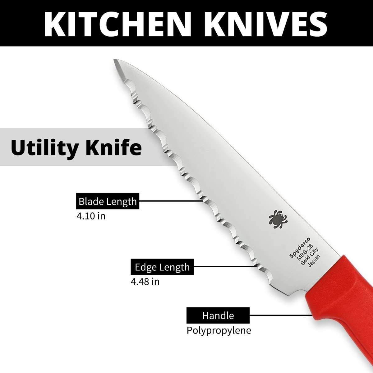 Foto 5 pulgar | Cuchillo Utilitario De Cocina Spyderco, Hoja Ligera De 4,5 Cm - Venta Internacional.