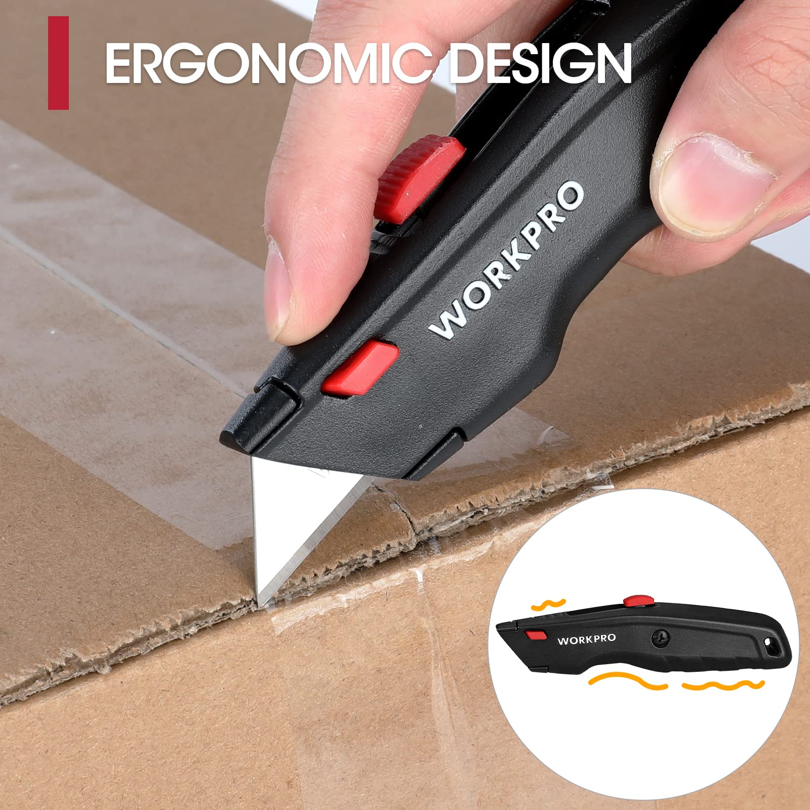 Foto 5 pulgar | Cuchillo Utilitario Workpro De Primera Calidad, Retráctil, Totalmente Metálico, Resistente, Navaja D - Venta Intern