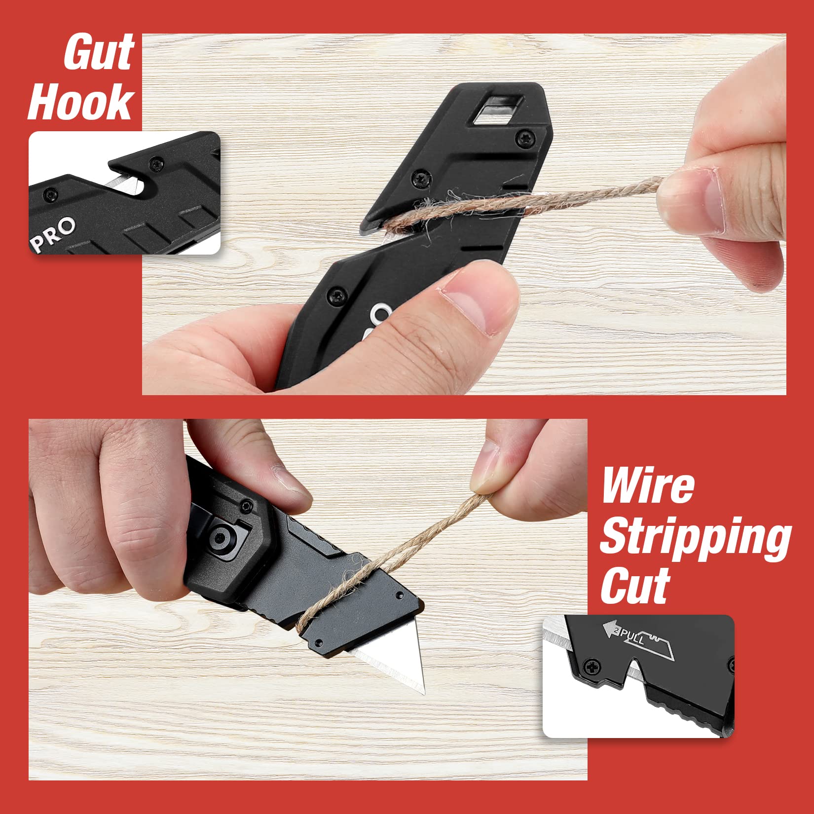 Foto 4 pulgar | Cuchillo Utilitario Plegable Workpro, Hoja De Cambio Rápido Con 10 Hojas - Venta Internacional.