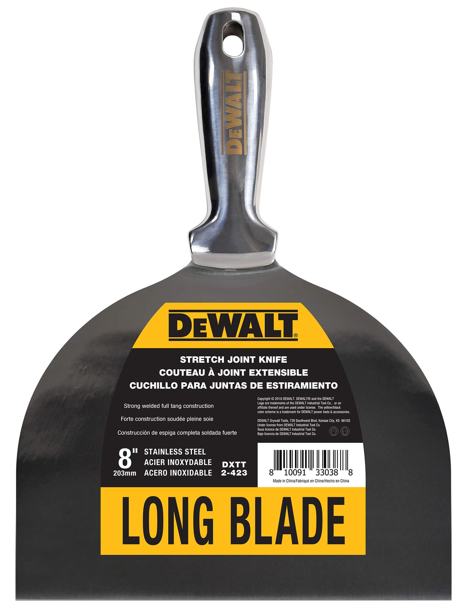 Foto 2 pulgar | Navaja Para Juntas Dewalt 8 De Acero Inoxidable De Una Sola Pieza - Venta Internacional.