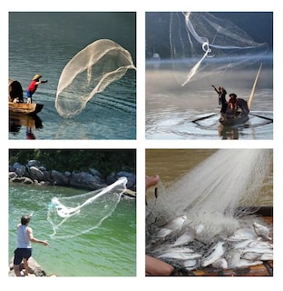 Foto 5 | Red De Pesca De Agua Salada, Abre 4.20 M, Atarraya Camaronera Blanco