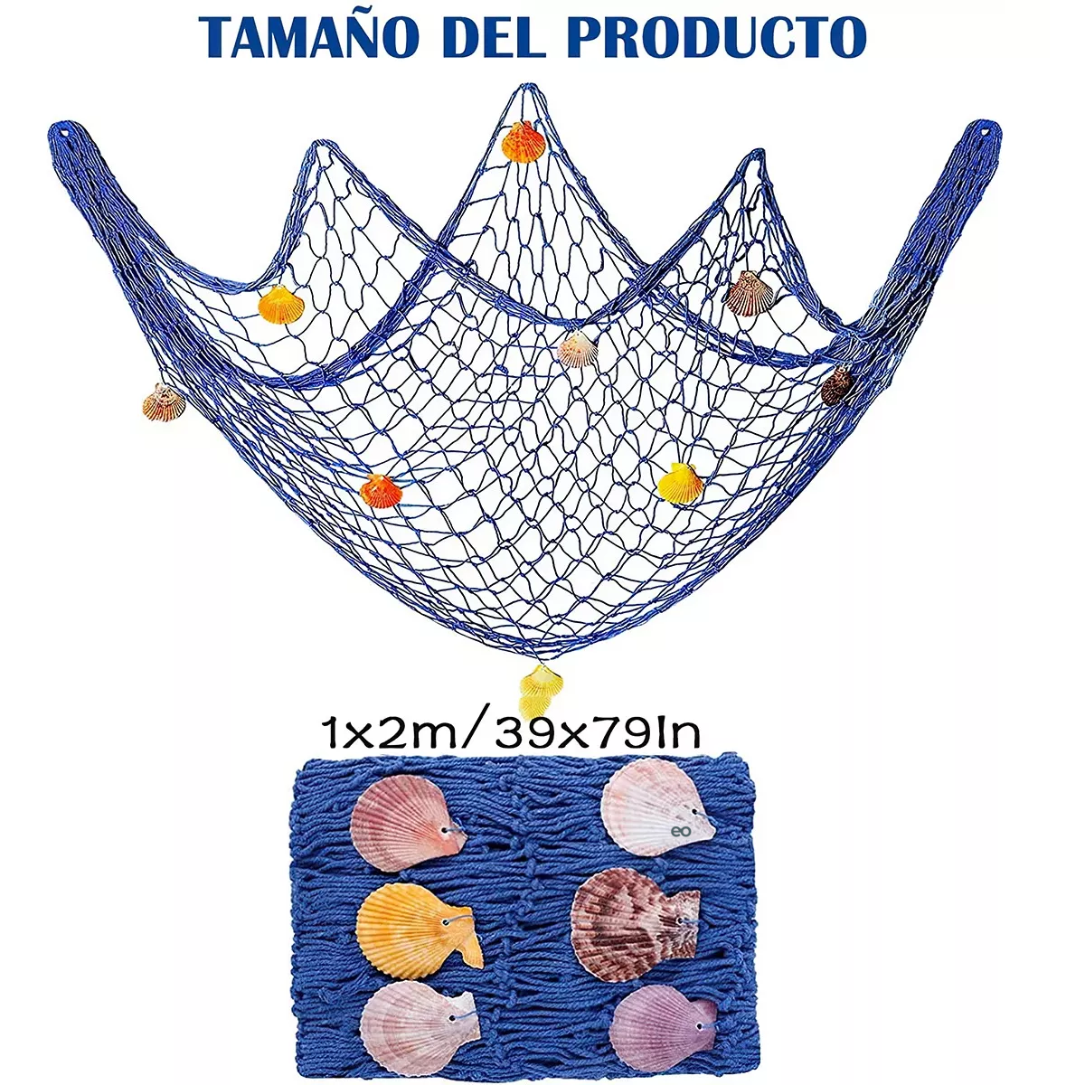 Foto 3 pulgar | Red De Pesca Decorativa Náutica Decoracion Eo Safe Imports Esi-14479-1 Azul