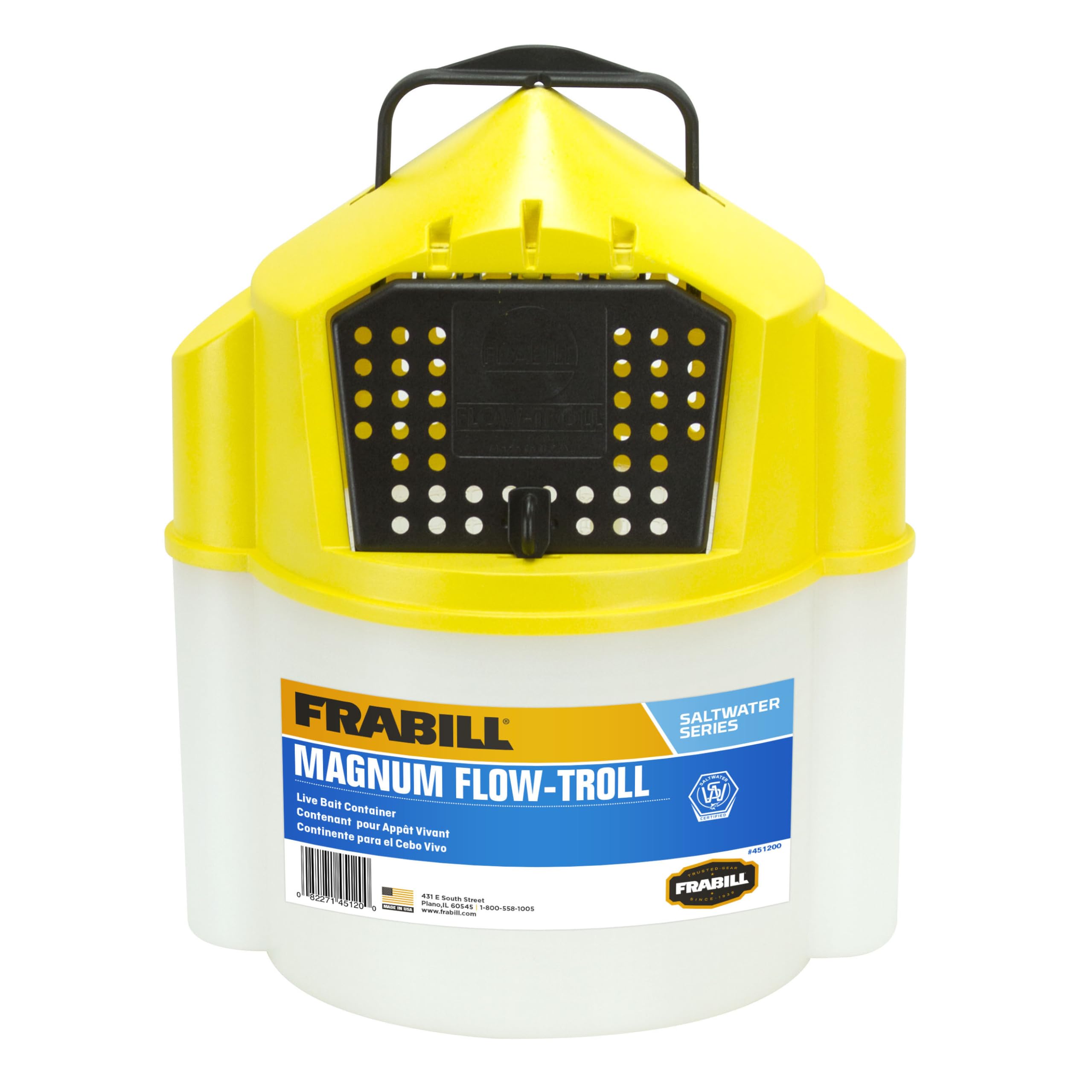 Foto 2 pulgar | Cubo Para Camarones Frabill Flow-troll Magnum 10l Blanco/amarillo - Venta Internacional.