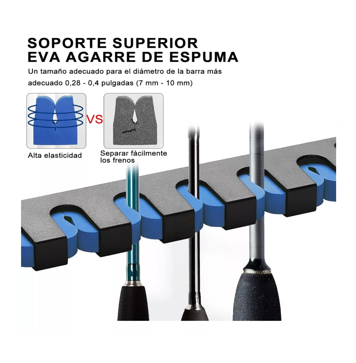 Foto 3 pulgar | Soporte para Cañas Belug Negro con Azul 6 Espacios