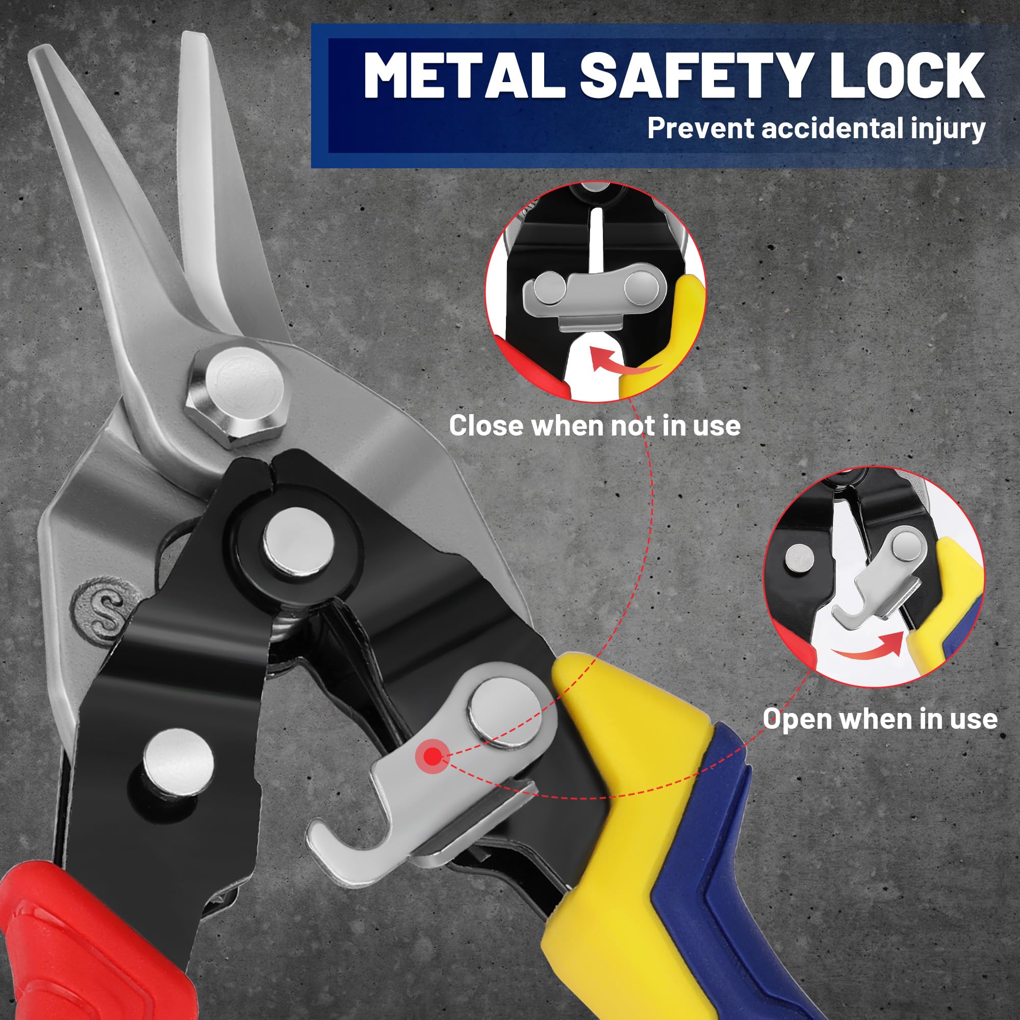 Foto 5 pulgar | Juego De Tijeras De Hojalata Para Aviones Workpro, 3 Piezas, 20 Cm - Venta Internacional.