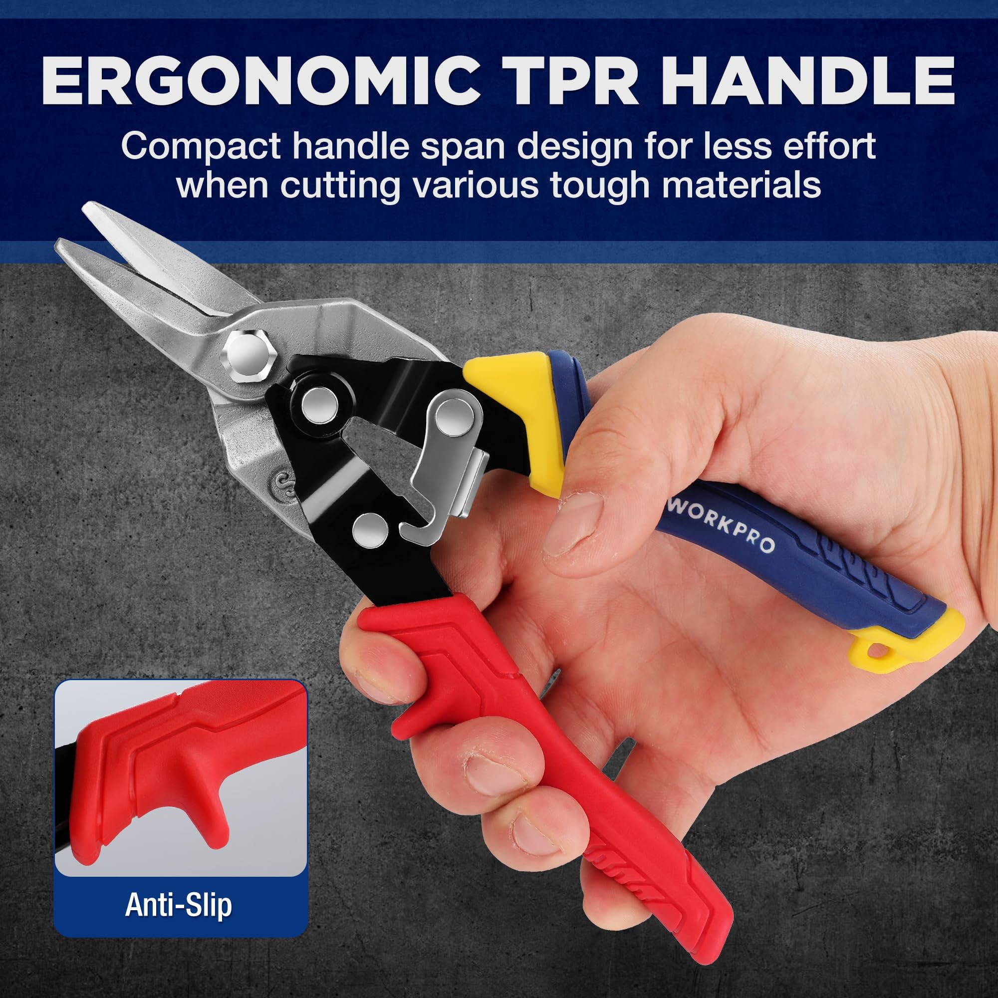 Foto 7 pulgar | Aviation Snips Workpro, 20 Cm, Corte Recto, Metal Pesado - Venta Internacional.