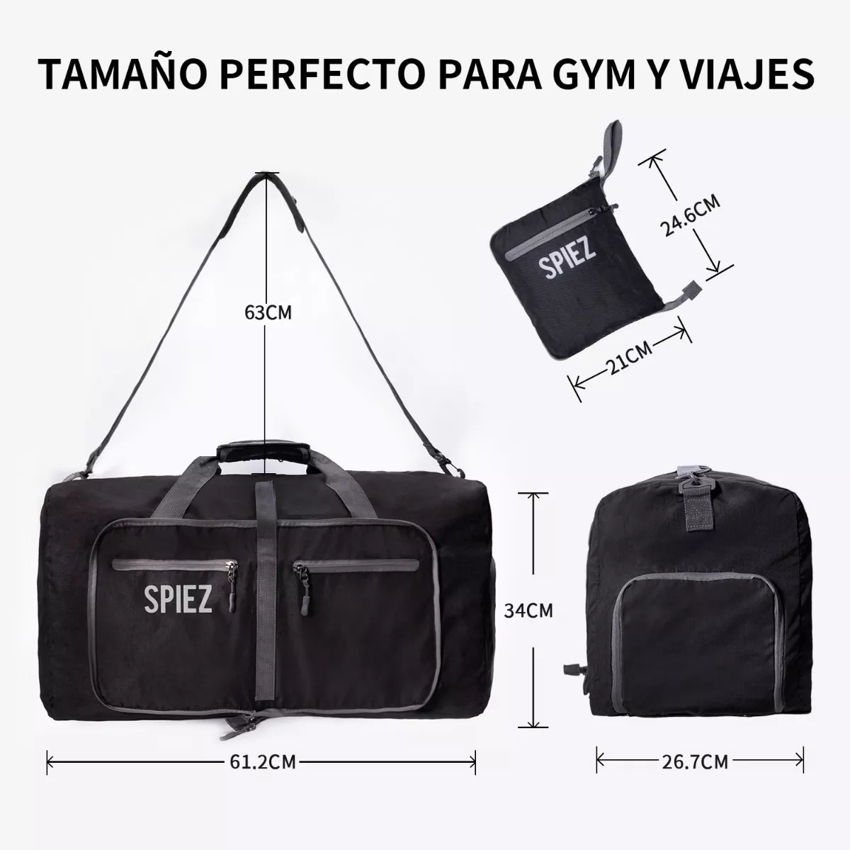 Foto 3 pulgar | Maleta Deportivo Belug de Viaje Plegable Portátil Retráctil 65 Litros color Negro