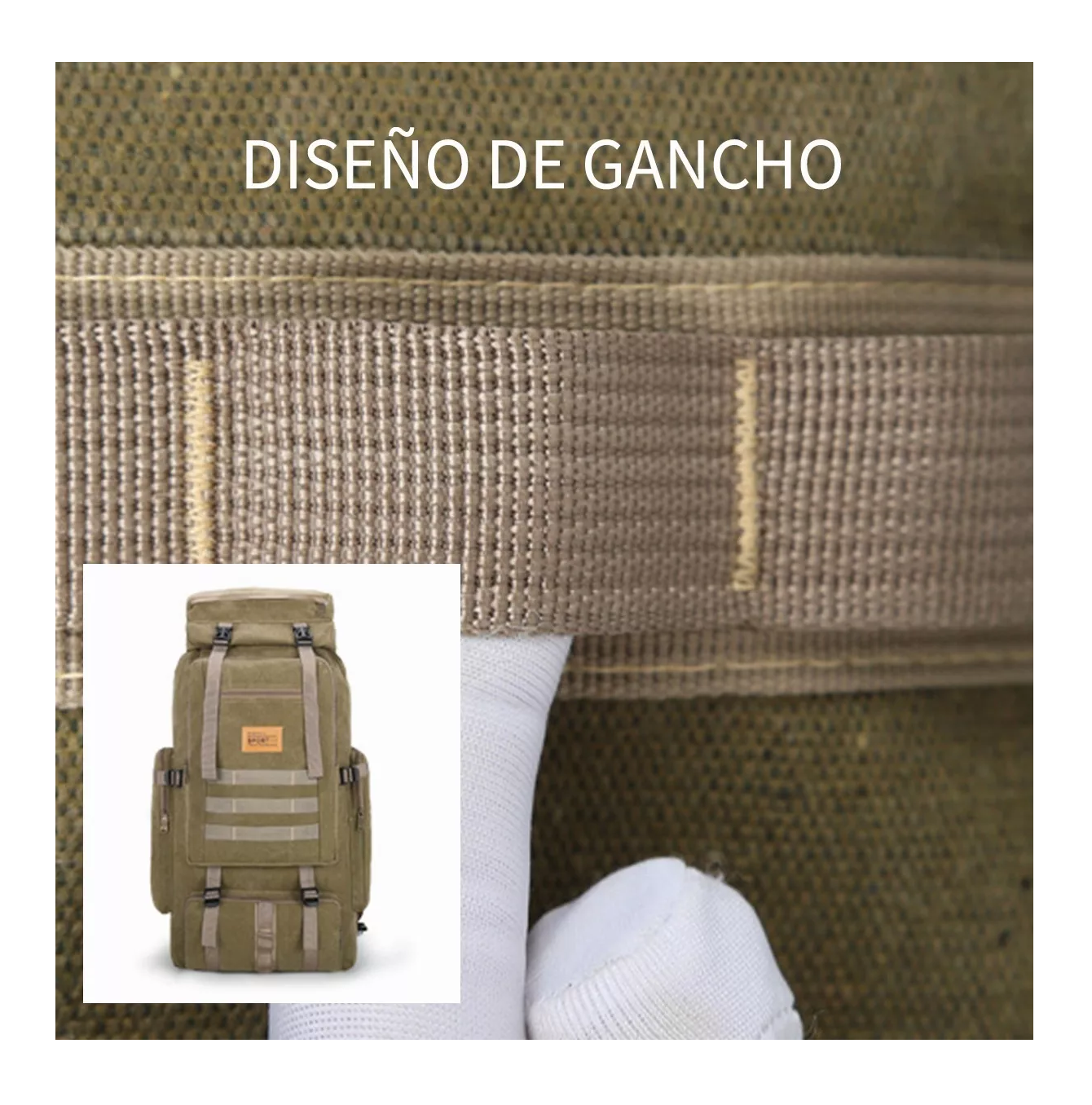 Foto 4 pulgar | Mochila BELUG color Beig Táctica Militar Impermeable de 80 L