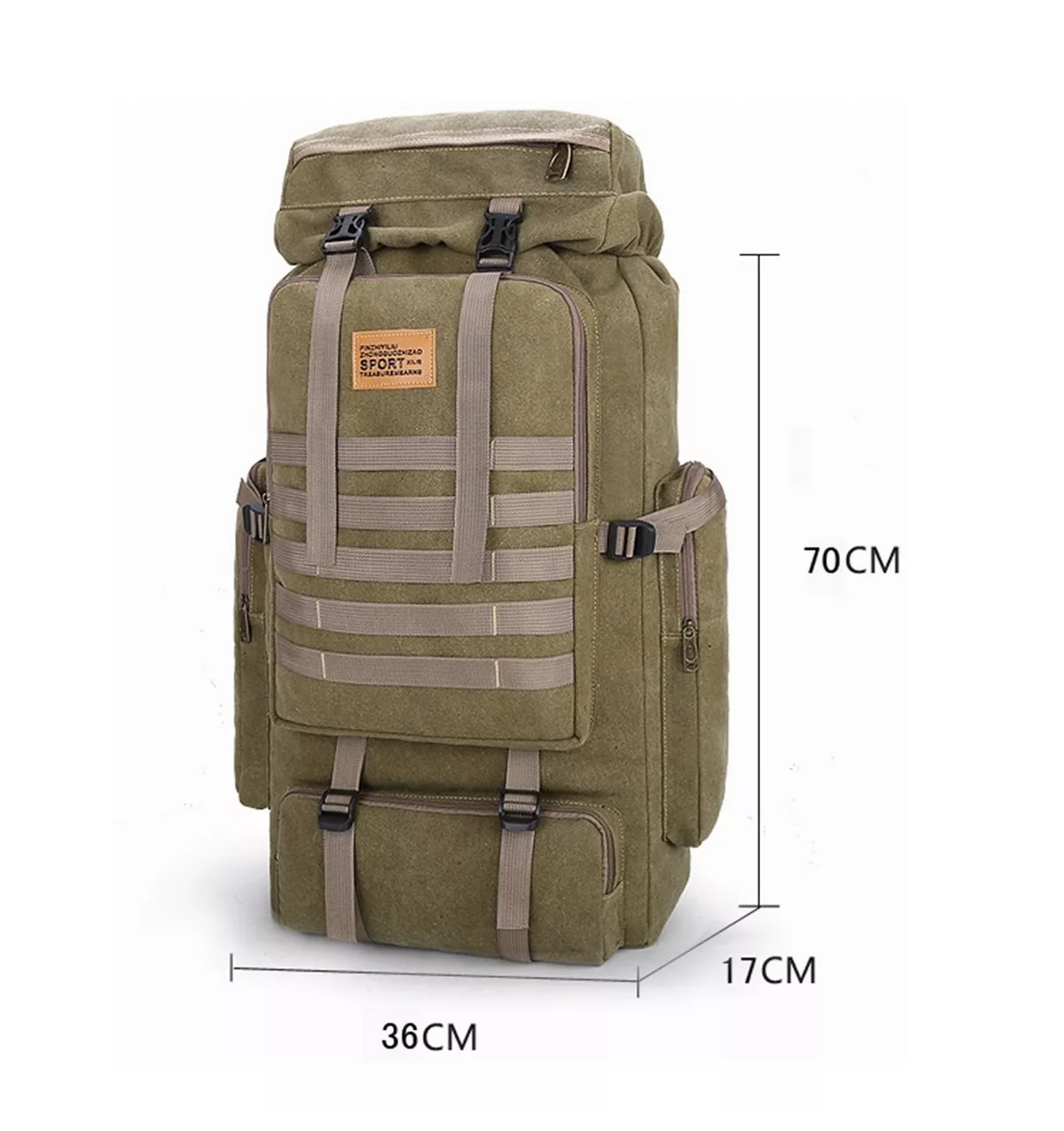 Foto 5 pulgar | Mochila BELUG color Beig Táctica Militar Impermeable de 80 L