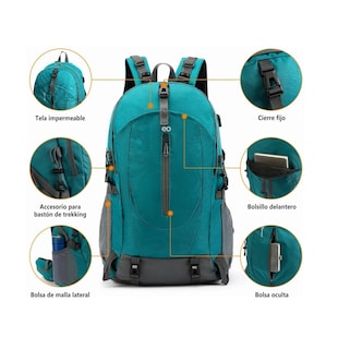 Foto 2 | Mochila Impermeable Para Senderismo Eo Safe Imports Esi-506-1 Verdeturquesa