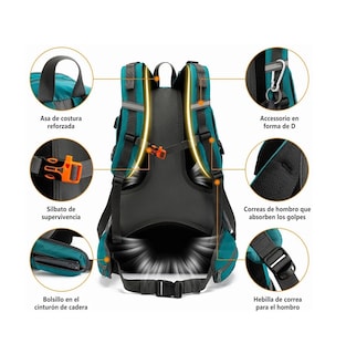 Foto 3 | Mochila Impermeable Para Senderismo Eo Safe Imports Esi-506-1 Verdeturquesa