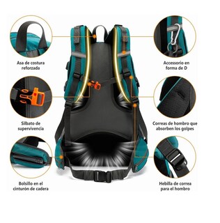 Foto 2 | Mochila Impermeable Para Senderismo Eo Safe Imports Esi-222 Color Verde