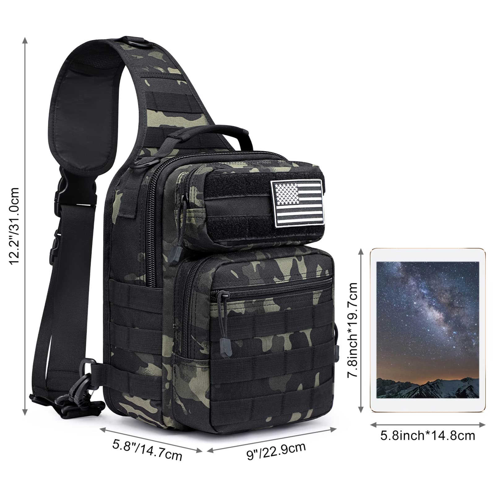 Foto 3 pulgar | Mochila Bandolera G4free Tactical Military Rover 12 L Negra - Venta Internacional.