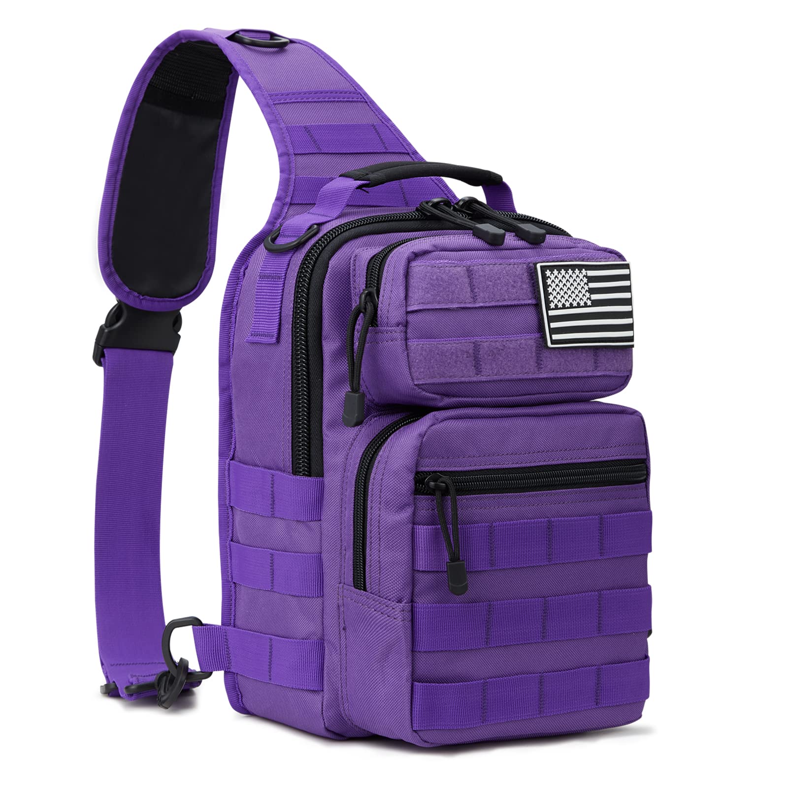 Mochila Táctica Con Bandolera G4free Military Rover, Color Morado - Venta Internacional.