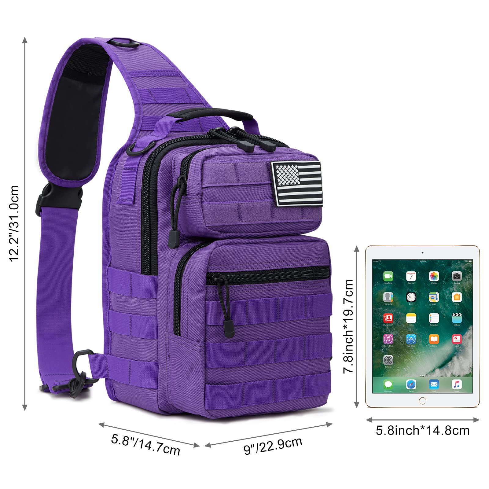 Foto 3 pulgar | Mochila Táctica Con Bandolera G4free Military Rover, Color Morado - Venta Internacional.