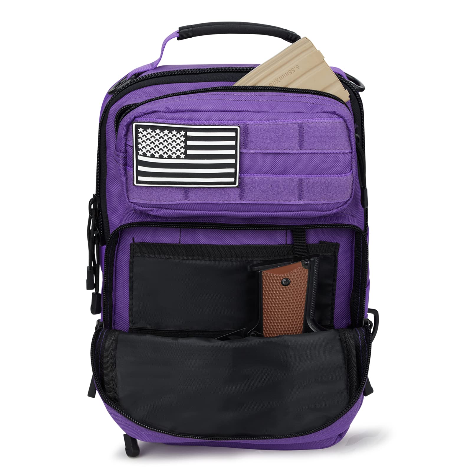 Foto 6 pulgar | Mochila Táctica Con Bandolera G4free Military Rover, Color Morado - Venta Internacional.