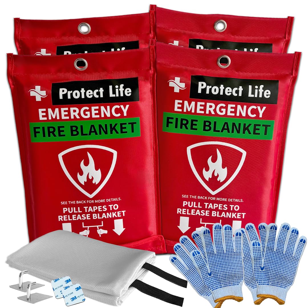 Foto 1 | Manta Ignífuga Protect Life Emergency De Fibra De Vidrio De 40 X 40 Cm (paquete De 4) - Venta Internacional.