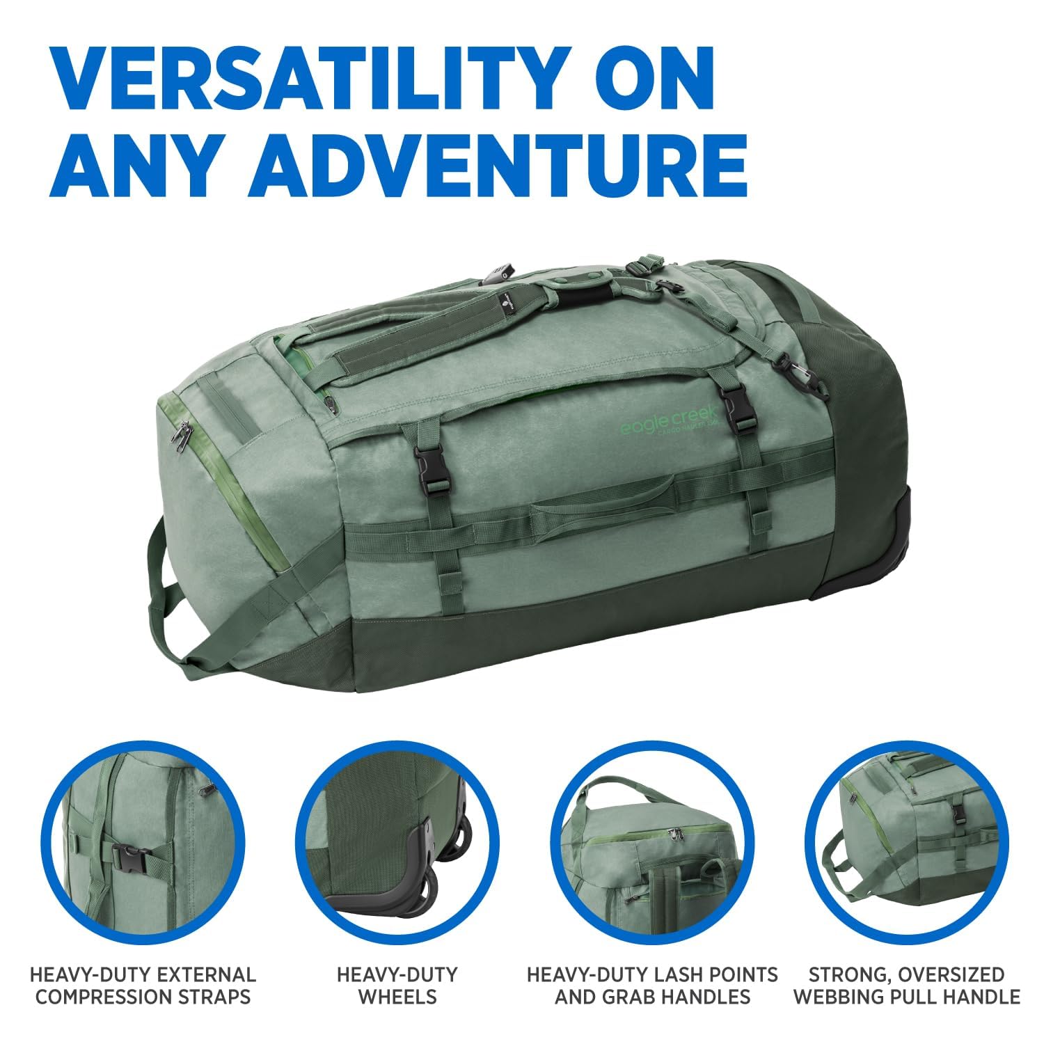Foto 4 pulgar | Bolsa De Viaje Eagle Creek Cargo Hauler Con Ruedas, 130 L, Color Verde Pato - Venta Internacional.
