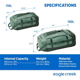 Foto 7 | Bolsa De Viaje Eagle Creek Cargo Hauler Con Ruedas, 130 L, Color Verde Pato - Venta Internacional.
