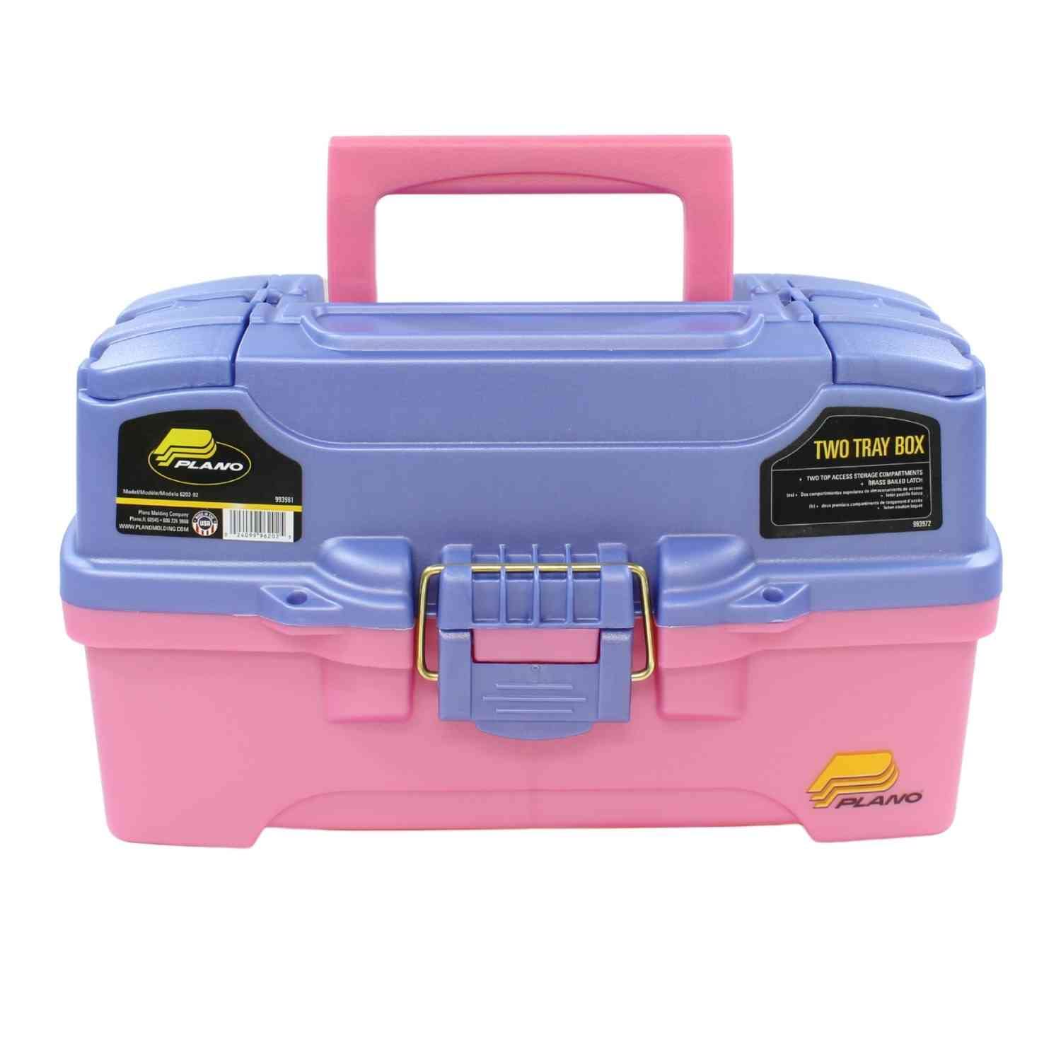 Foto 3 pulgar | Tackle Box Plano De 2 Bandejas Con Doble Acceso Desde Arriba, Bígaro Y Rosa - Venta Internacional.