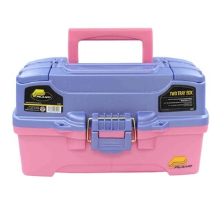 Foto 2 | Tackle Box Plano De 2 Bandejas Con Doble Acceso Desde Arriba, Bígaro Y Rosa - Venta Internacional.
