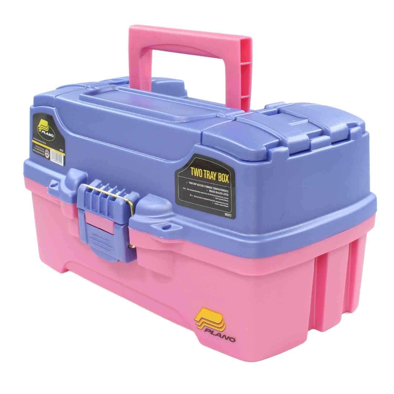 Foto 4 pulgar | Tackle Box Plano De 2 Bandejas Con Doble Acceso Desde Arriba, Bígaro Y Rosa - Venta Internacional.