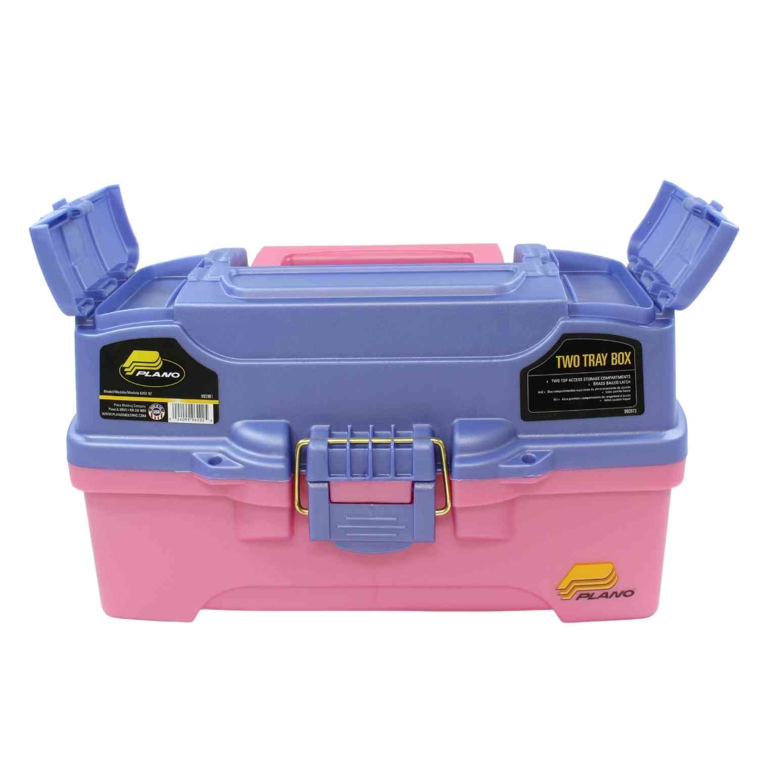Foto 5 pulgar | Tackle Box Plano De 2 Bandejas Con Doble Acceso Desde Arriba, Bígaro Y Rosa - Venta Internacional.