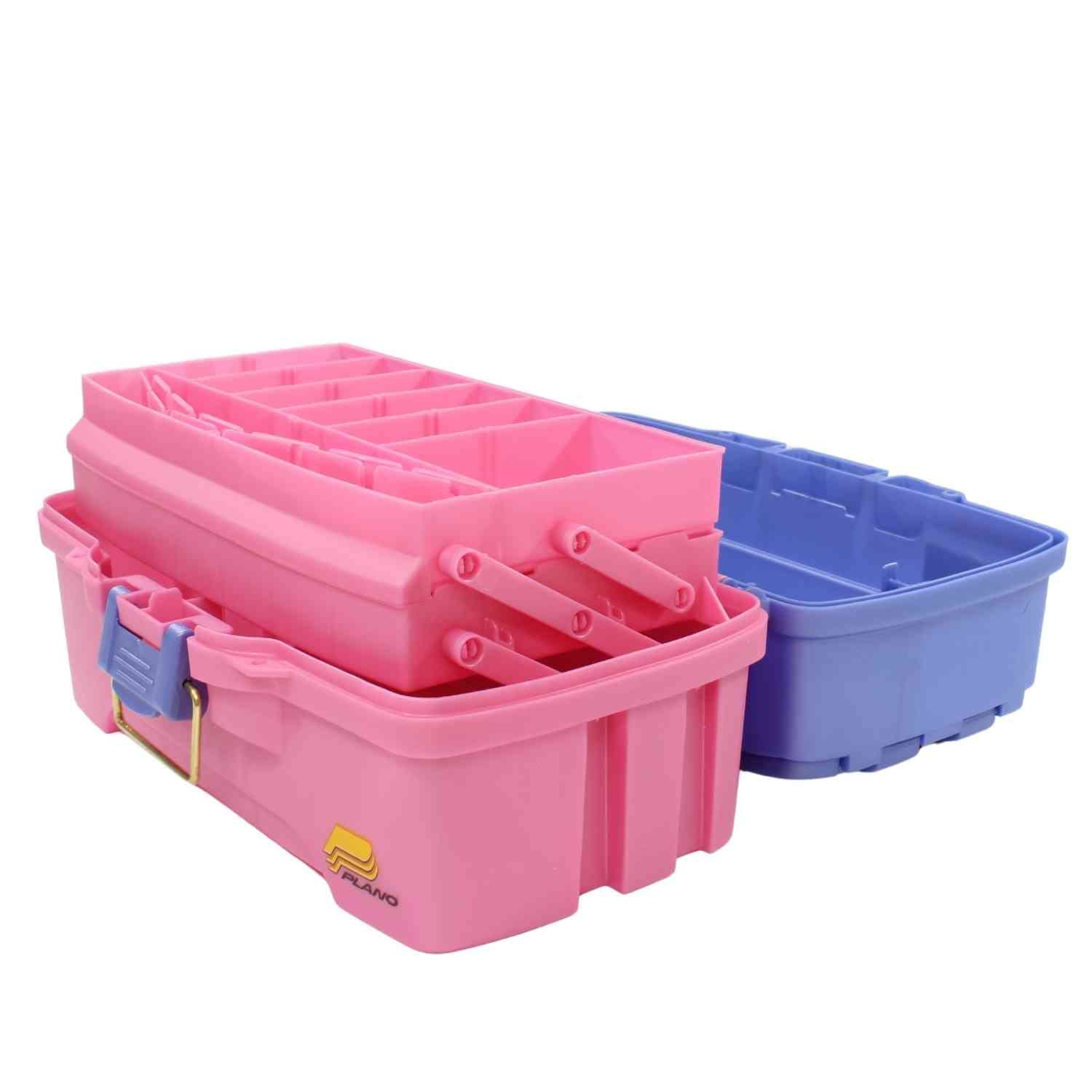 Foto 6 pulgar | Tackle Box Plano De 2 Bandejas Con Doble Acceso Desde Arriba, Bígaro Y Rosa - Venta Internacional.