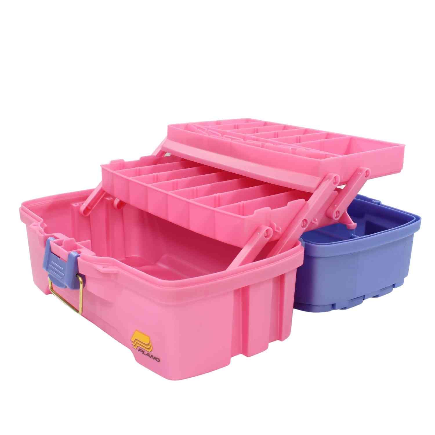 Foto 7 pulgar | Tackle Box Plano De 2 Bandejas Con Doble Acceso Desde Arriba, Bígaro Y Rosa - Venta Internacional.
