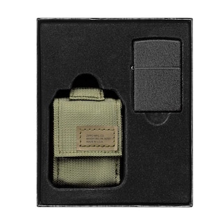 Foto 1 | Set De Regalo Zippo, Encendedor A Prueba De Viento, Negro Craquelado, Con Bolsa Verde Od - Venta Internacional.