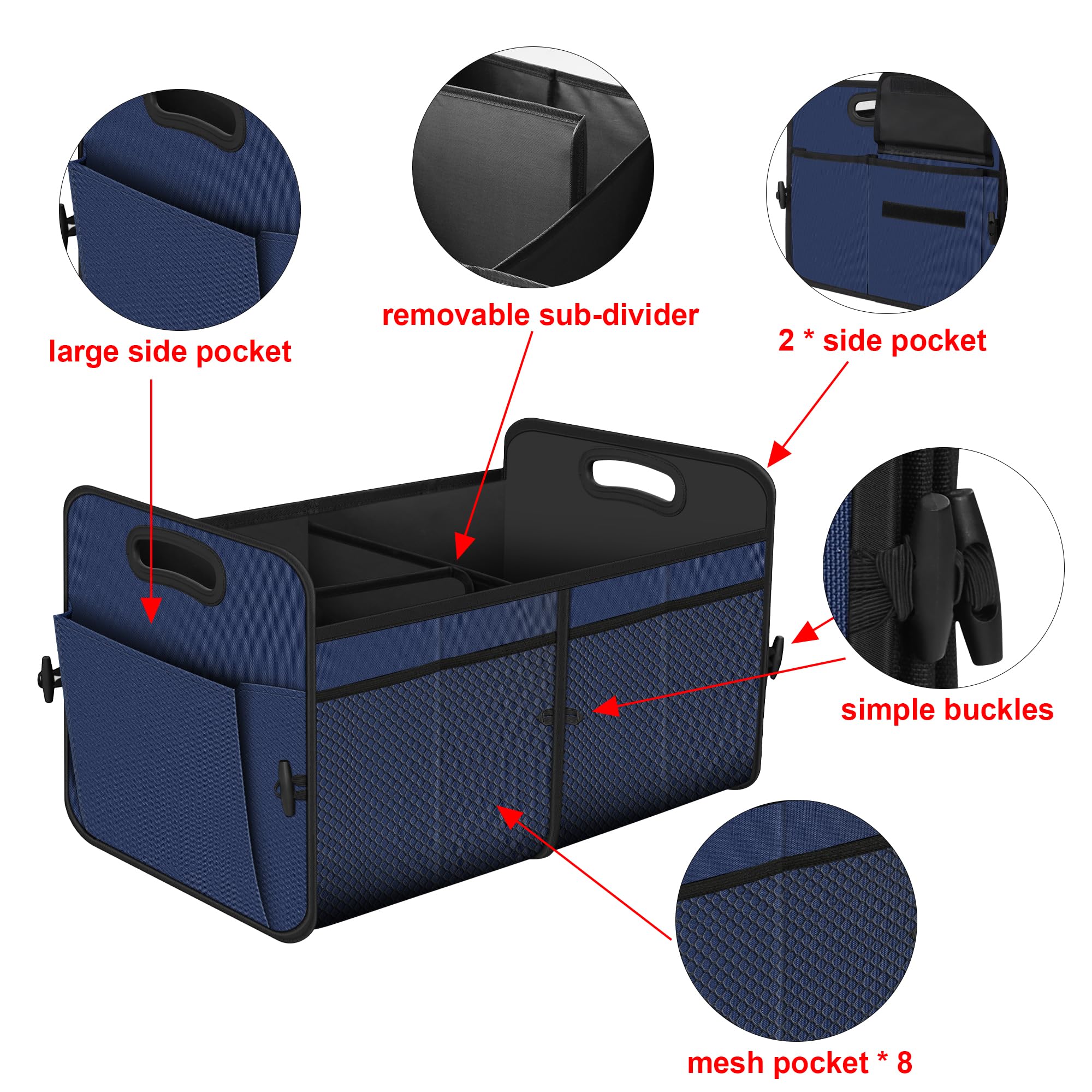 Foto 6 pulgar | Organizador De Maletero De Coche Femuar, 72 L, Impermeable, 11 Bolsillos, Azul - Venta Internacional.