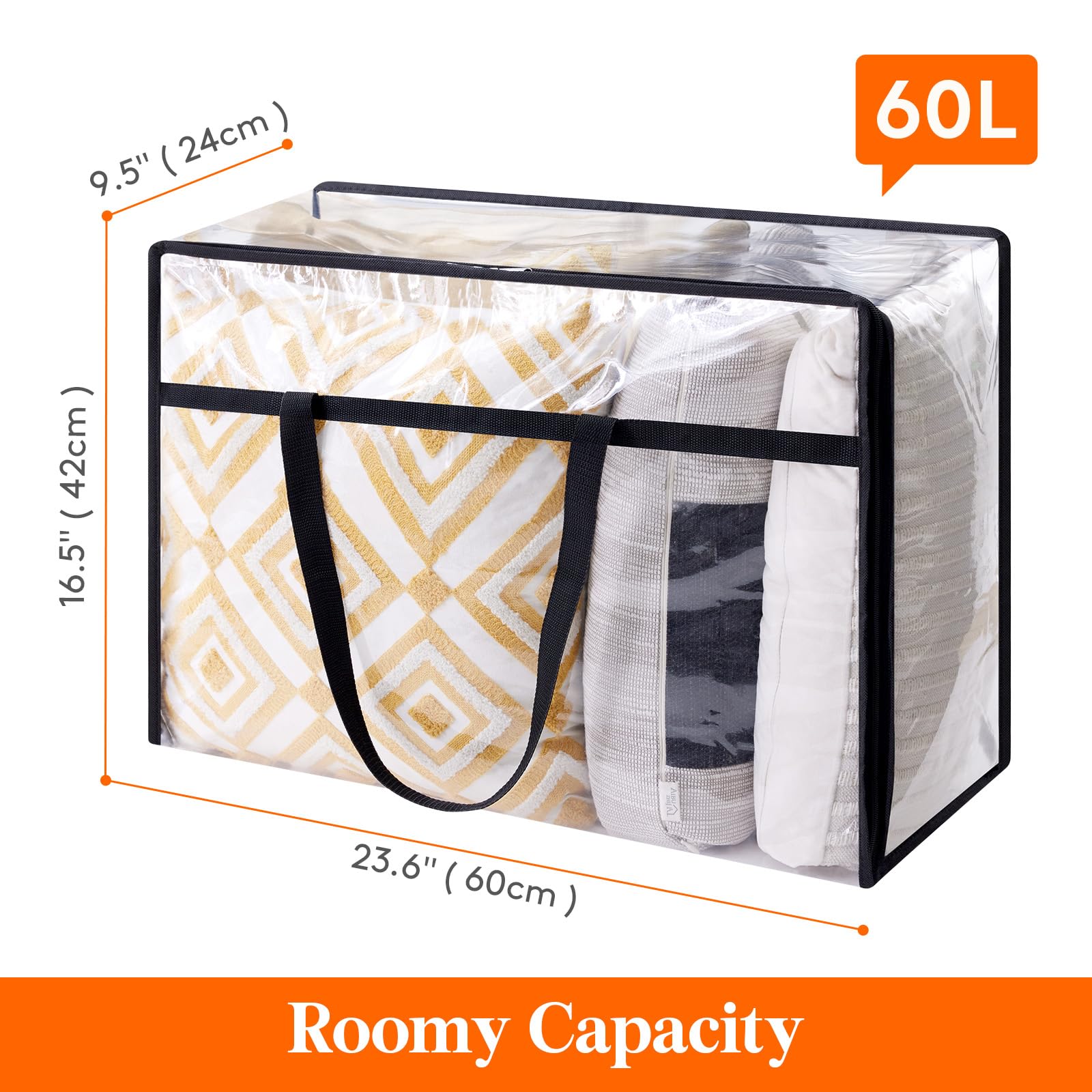 Foto 5 pulgar | Bolsas De Almacenamiento De Ropa Lifewit, 60 L, Plástico Transparente, Paquete De 3 - Venta Internacional.