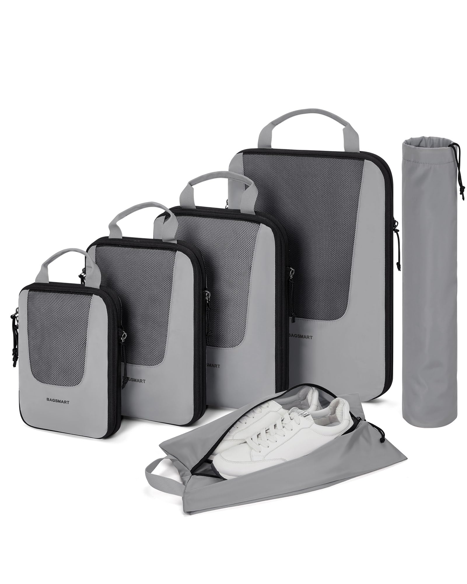 Foto 1 | Juego De 6 Cubos De Embalaje De Compresión Bagsmart Para Viajes, Color Gris - Venta Internacional.