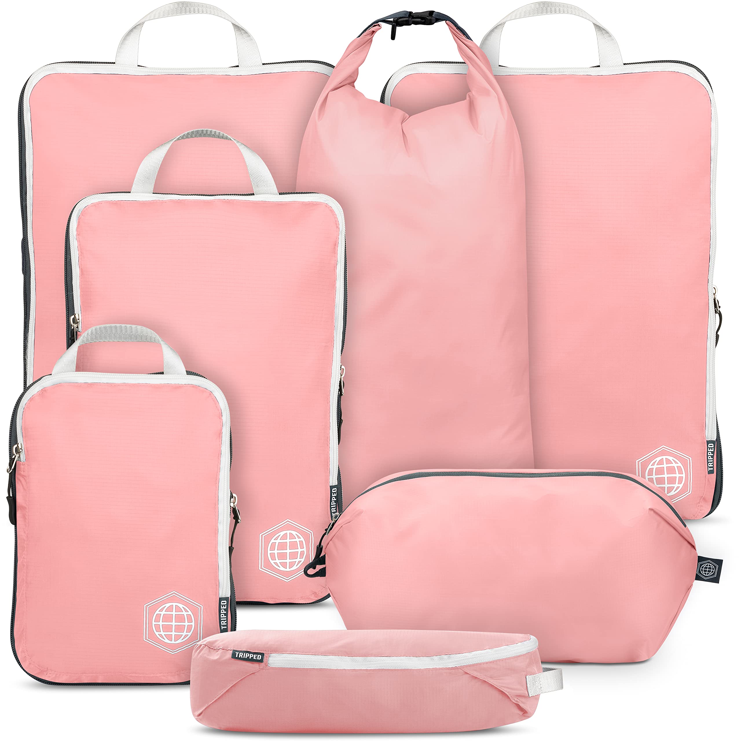 Foto 2 pulgar | Set De 7 Piezas De Equipo De Viaje Tripped De Packing Cubes, Color Rosa Polvoriento - Venta Internacional.